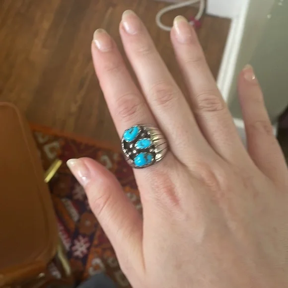 Vintage sterling silver ring size 10 - Picture 3 of 3